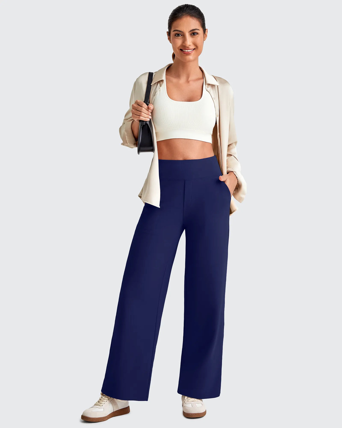 EverGoing High Waist Stretch Dressy Cropped Pants Tall - G4Free