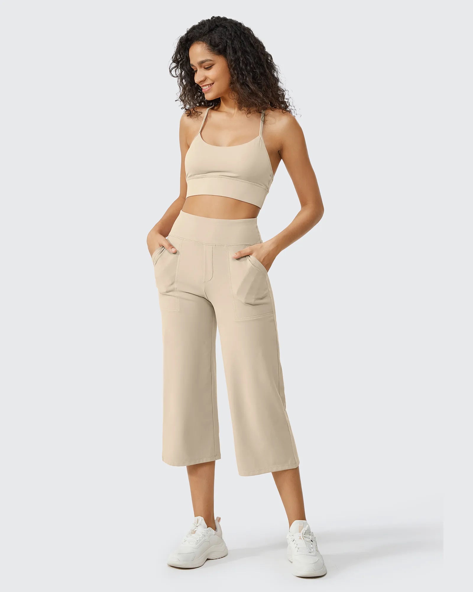 EverGoing Wide Leg High-Waist Casual Capri Pants - G4Free