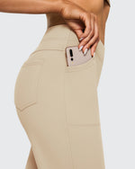 Fleece Lined High-Waist Flare Work Pants - G4Free