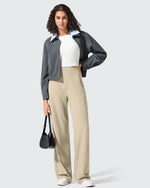 Ribbed Knit High Waist Wide Leg Yoga Pants