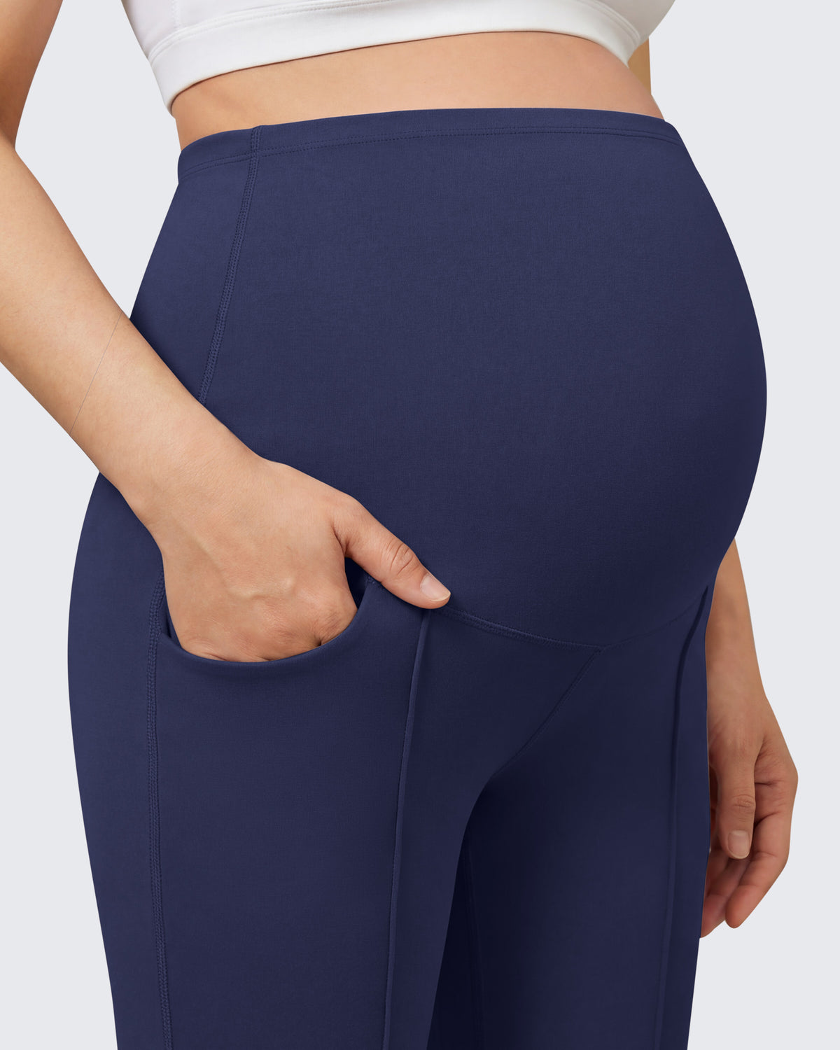 G4Free EverGoing Maternity Flare Leggings with Pockets – Over the Belly 25''