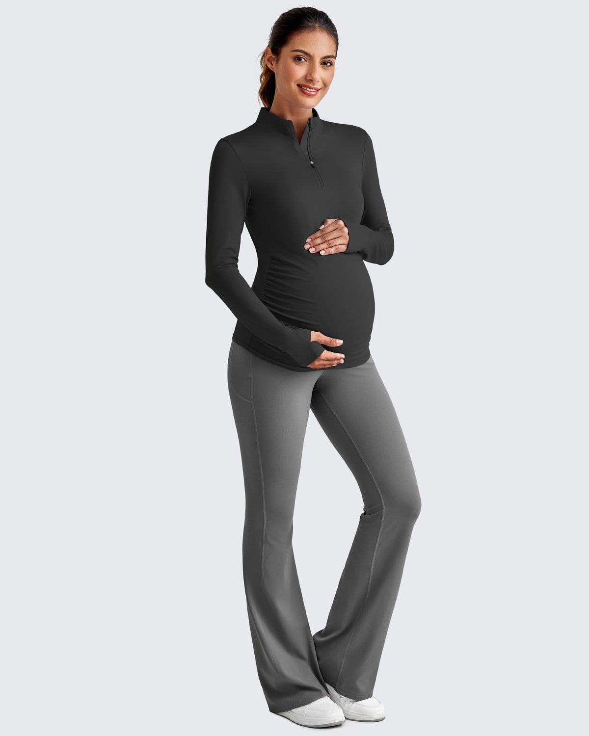 UPF 50+ Half Zip Sun Maternity Shirts - G4Free