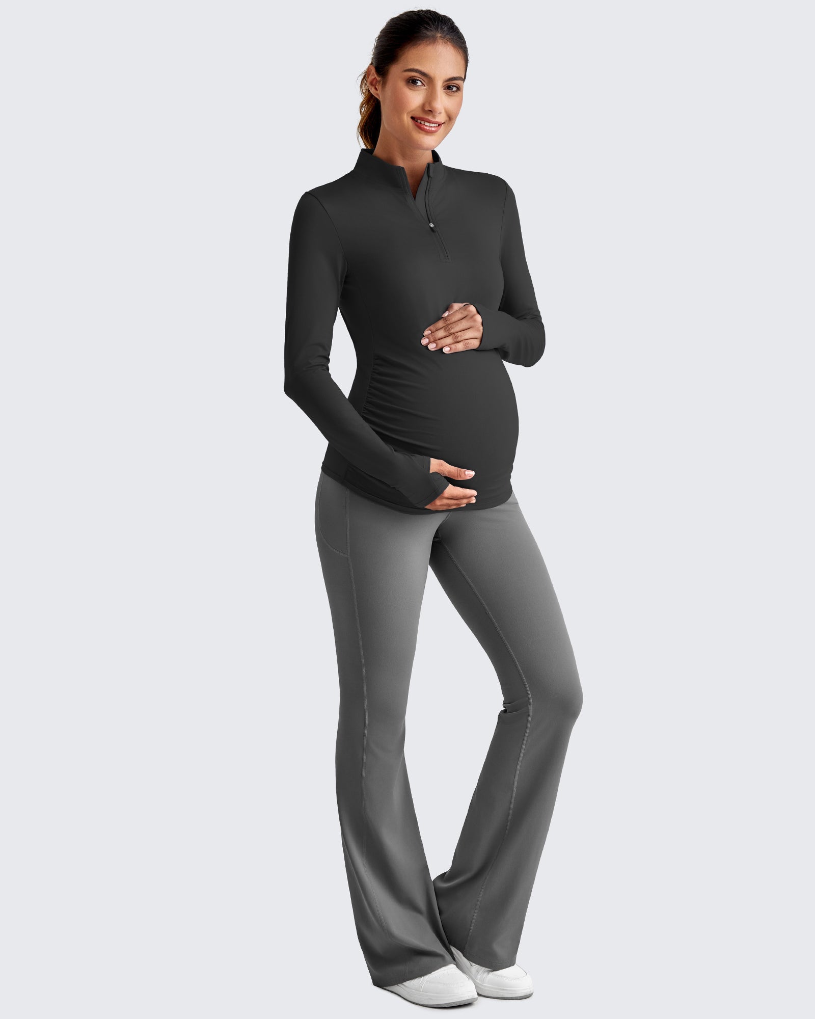 UPF 50+ Half Zip Sun Maternity Shirts - G4Free