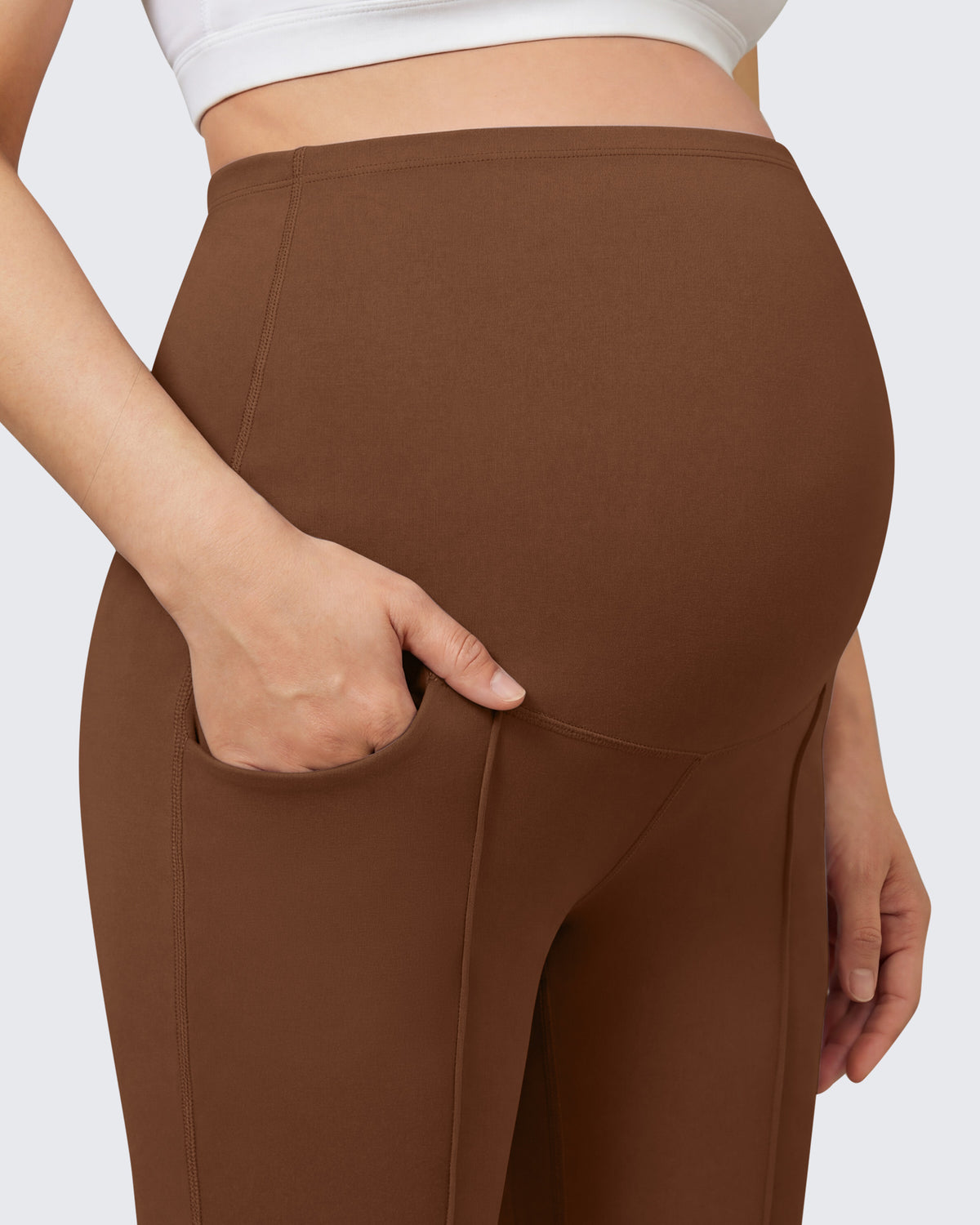 G4Free EverGoing Maternity Flare Leggings with Pockets – Over the Belly 25''