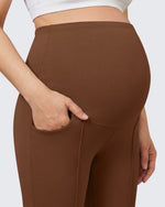 G4Free EverGoing Maternity Flare Leggings with Pockets – Over the Belly 25''