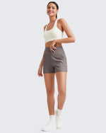 Ribbed Mid-Rise Seamless Work Shorts - G4Free