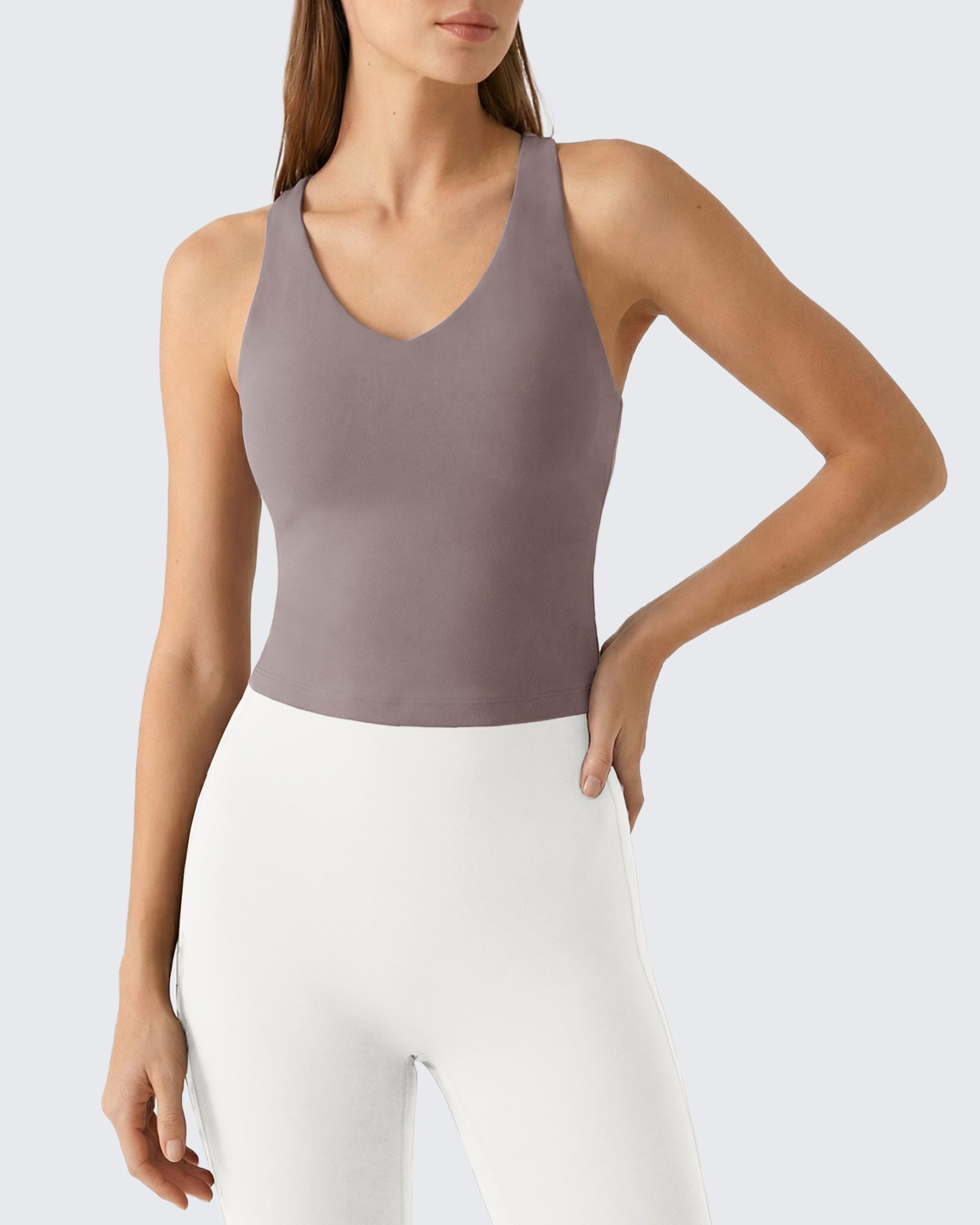 G4Free BareFeel Racerback Tank Top with Removable Padded Bra