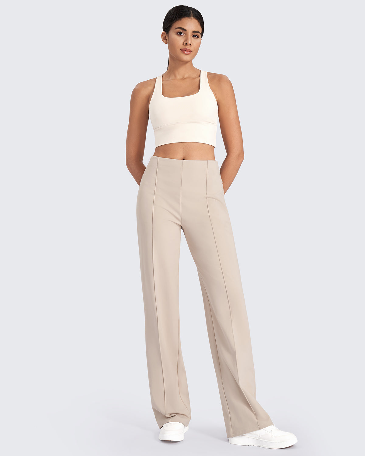 EverGoing Business Front Pleats Wide Leg Pants - G4Free