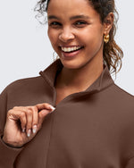 Smoofit Half-Zip Mock Neck Long Sleeve Sweatshirts - G4Free