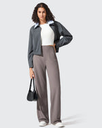 Ribbed Knit High Waist Wide Leg Yoga Pants