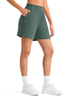 G4Free Waffle Knit 4'' High Waisted Shorts with Pockets