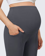 G4Free EverGoing Maternity Flare Leggings with Pockets – Over the Belly 25''
