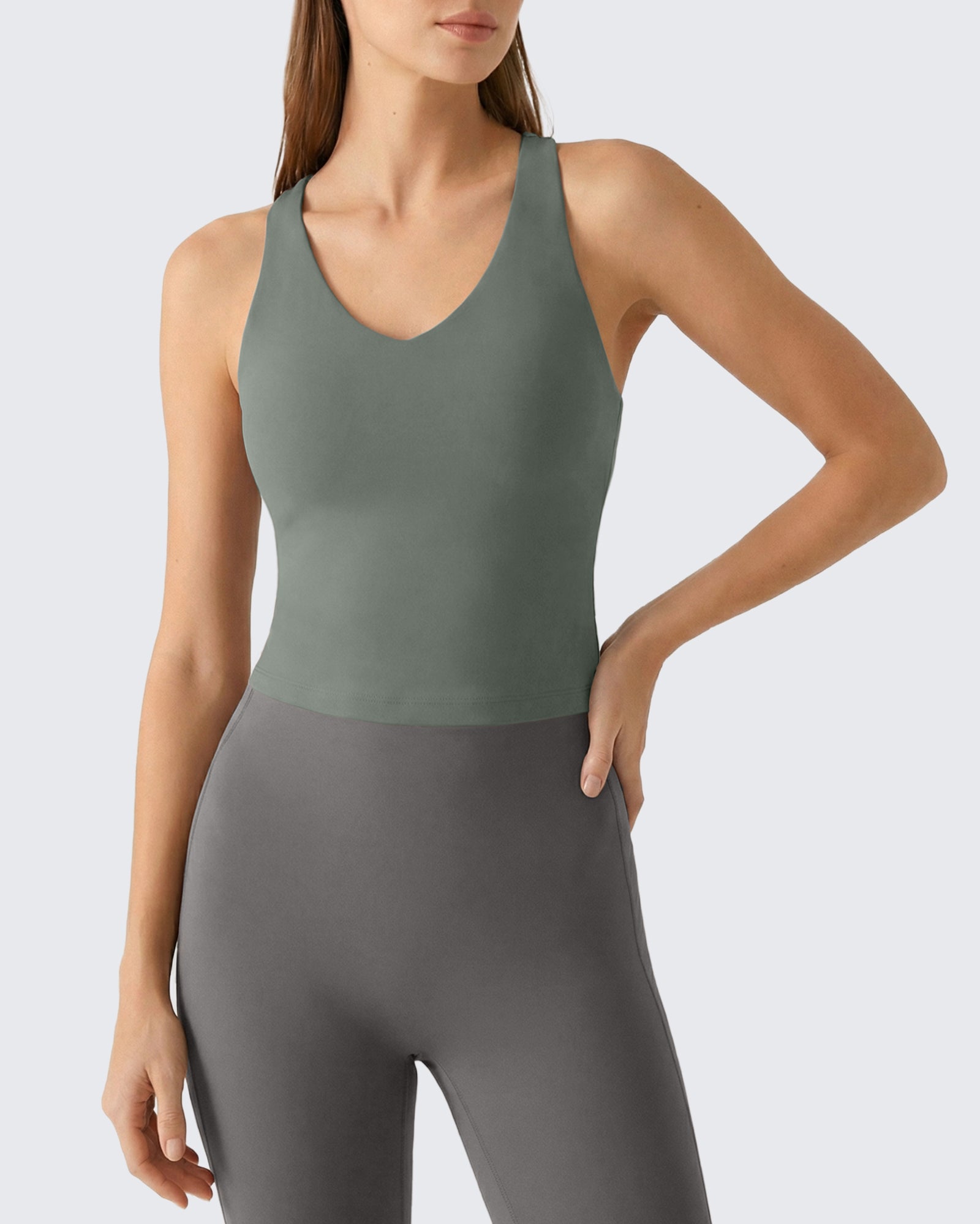 G4Free BareFeel Racerback Tank Top with Removable Padded Bra