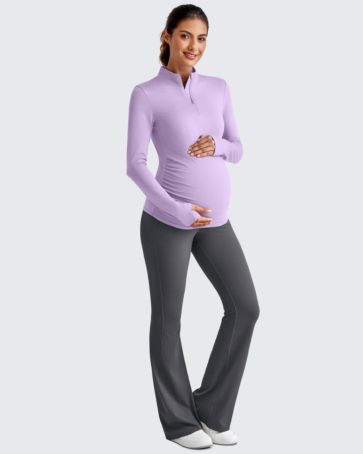 UPF 50+ Half Zip Sun Maternity Shirts - G4Free