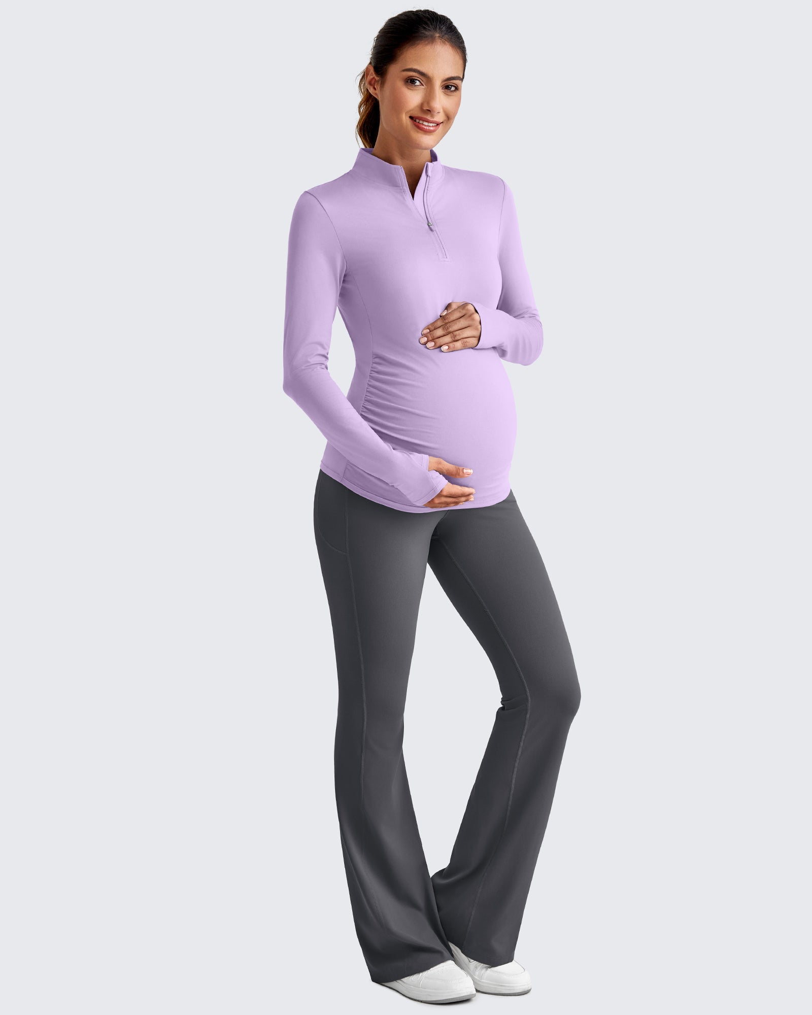 UPF 50+ Half Zip Sun Maternity Shirts - G4Free