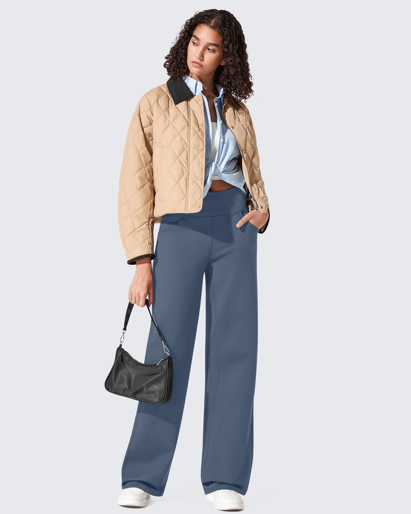 EverGoing Fleece Lined High-Waist Wide Leg Thermal Trousers - G4Free