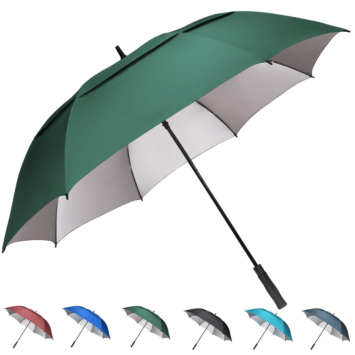 G4Free 54/62/68 Inch UV Protection Auto Open Double Canopy Sun Rain Umbrella - G4Free
