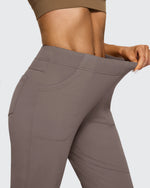 Fleece Lined High-Waist Flare Work Pants - G4Free