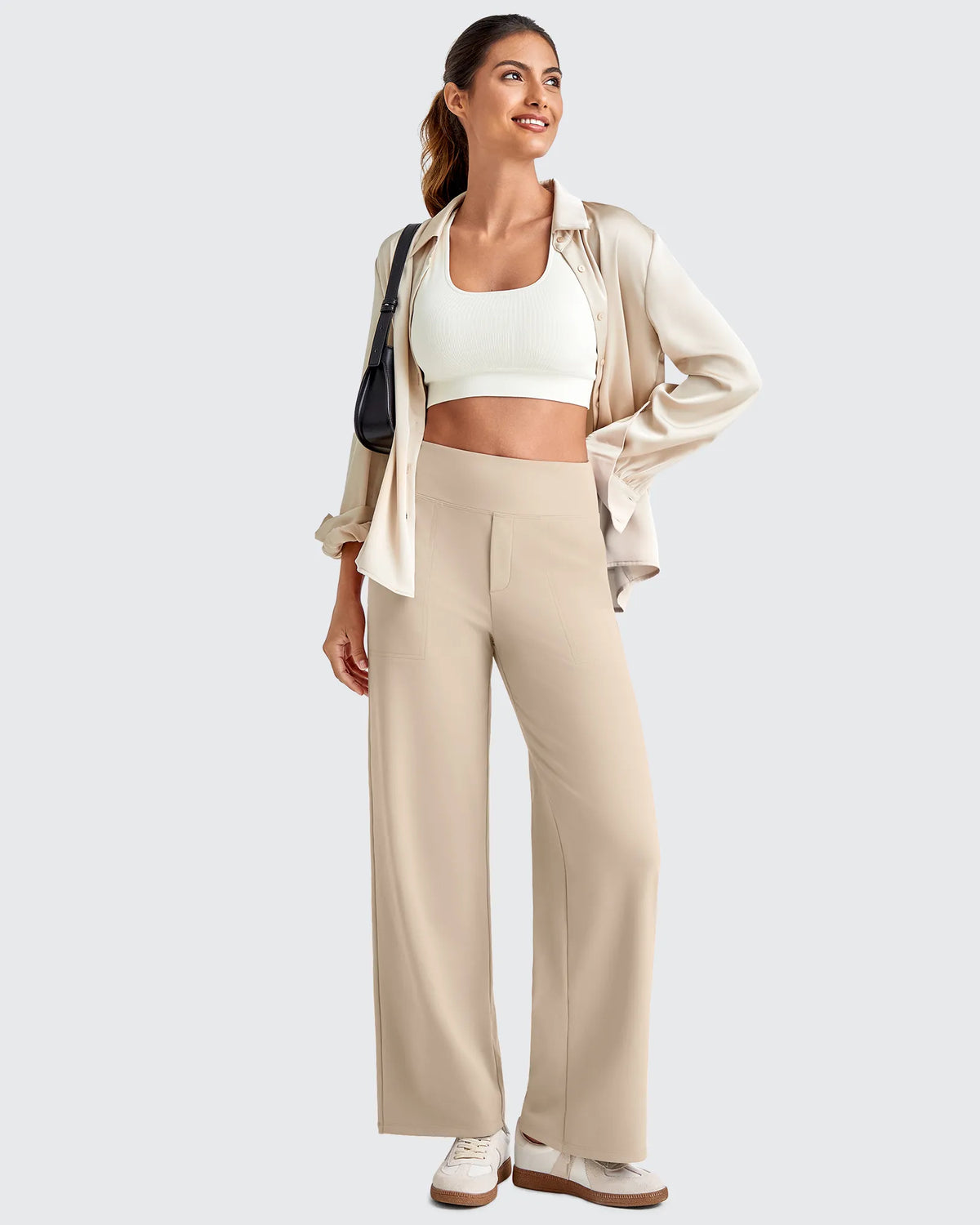 EverGoing High Waist Stretch Dressy Cropped Pants Tall - G4Free