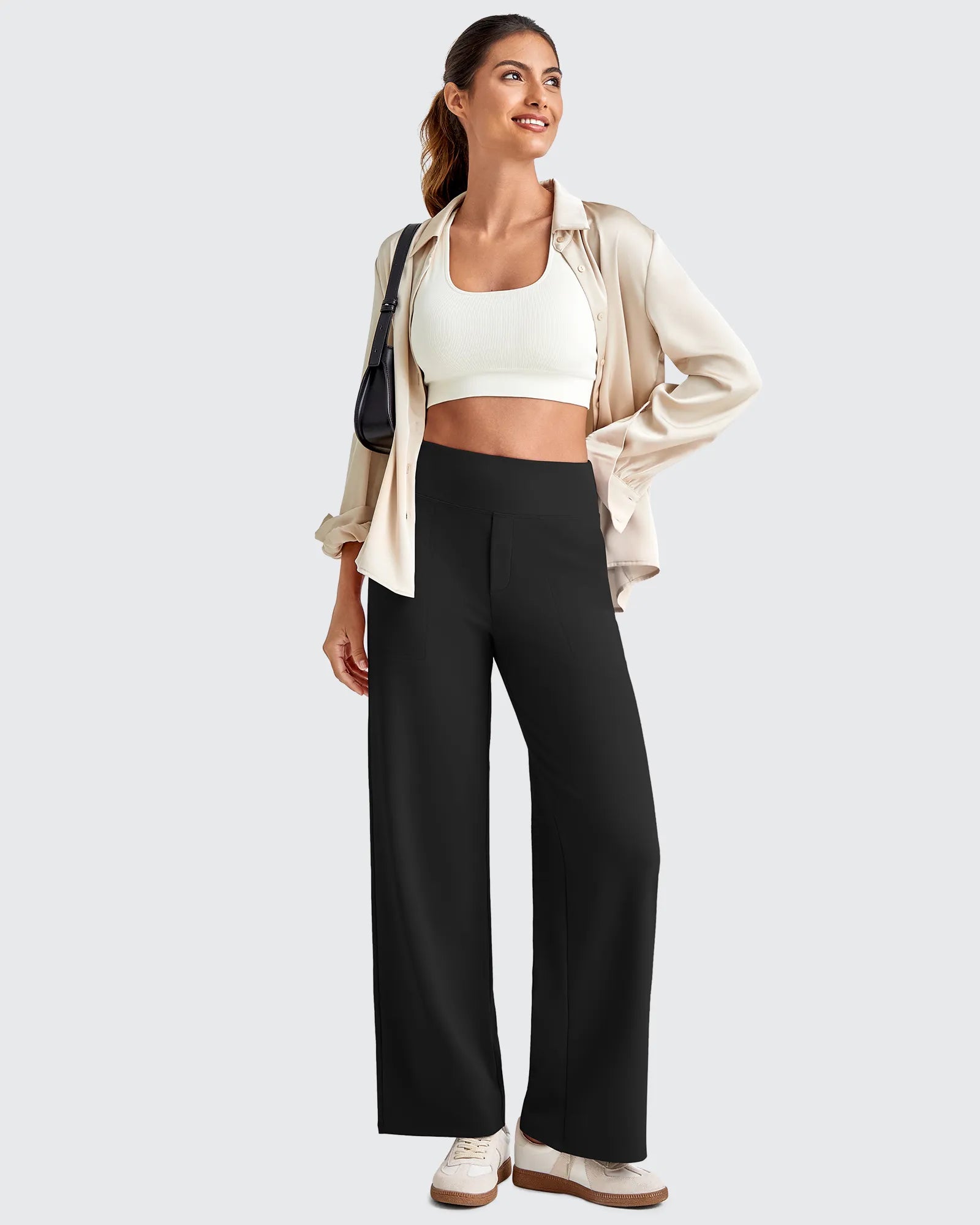 EverGoing High Waist Stretch Dressy Cropped Pants Petite - G4Free