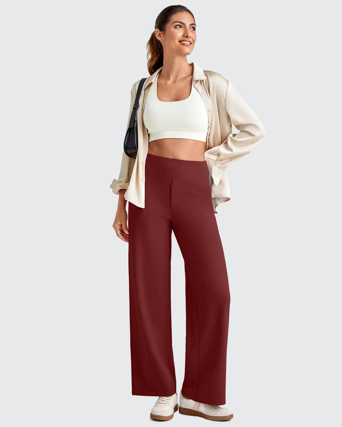EverGoing High Waist Stretch Dressy Cropped Pants Petite - G4Free