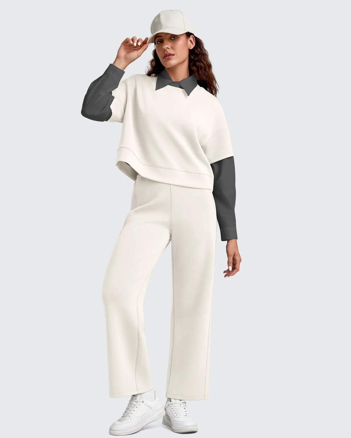 Pantalones deportivos tobilleros de pernera ancha con cintura elástica Smoofit