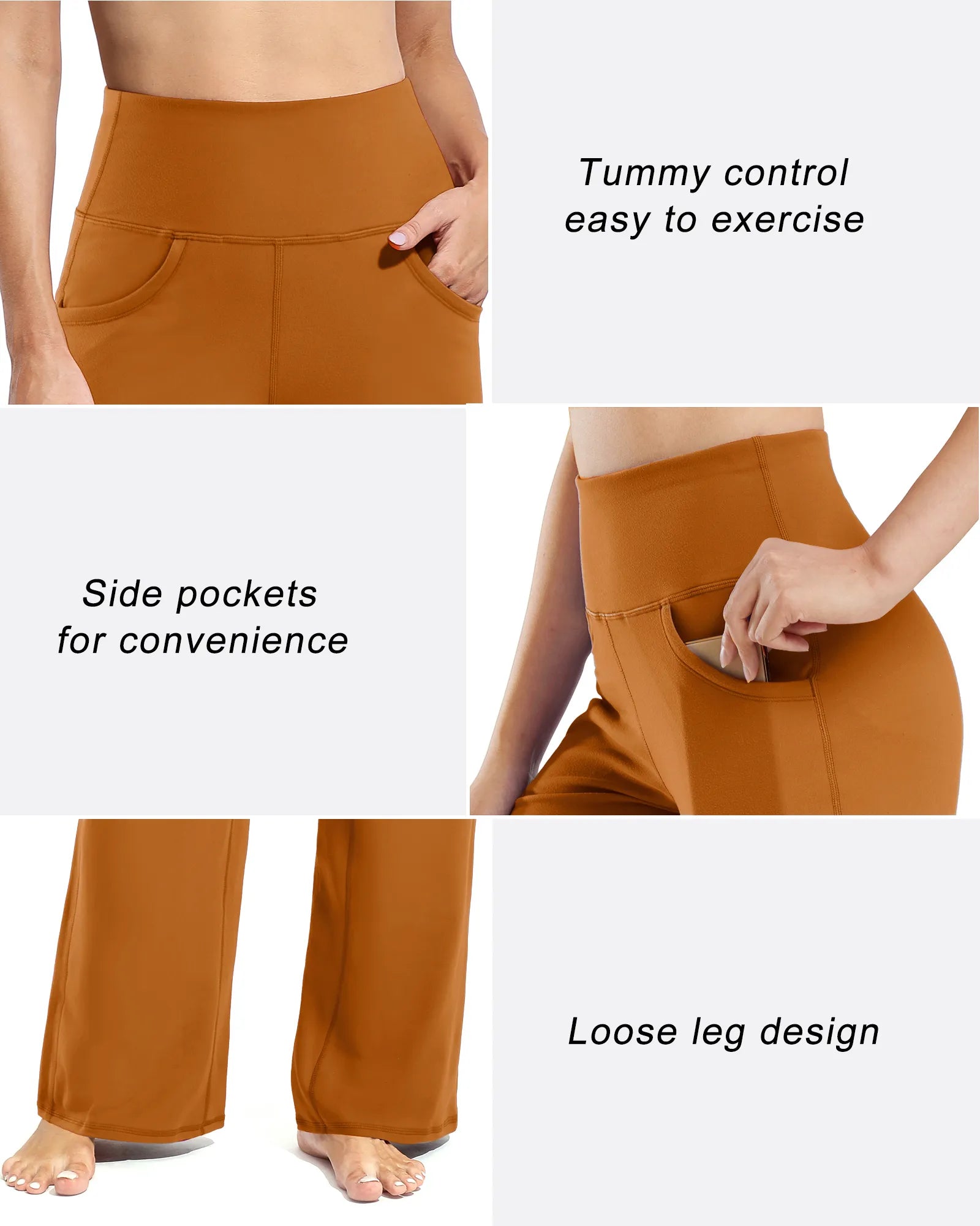 Wide Leg Pants Woman Yoga Pants with Pockets Regular - G4Free