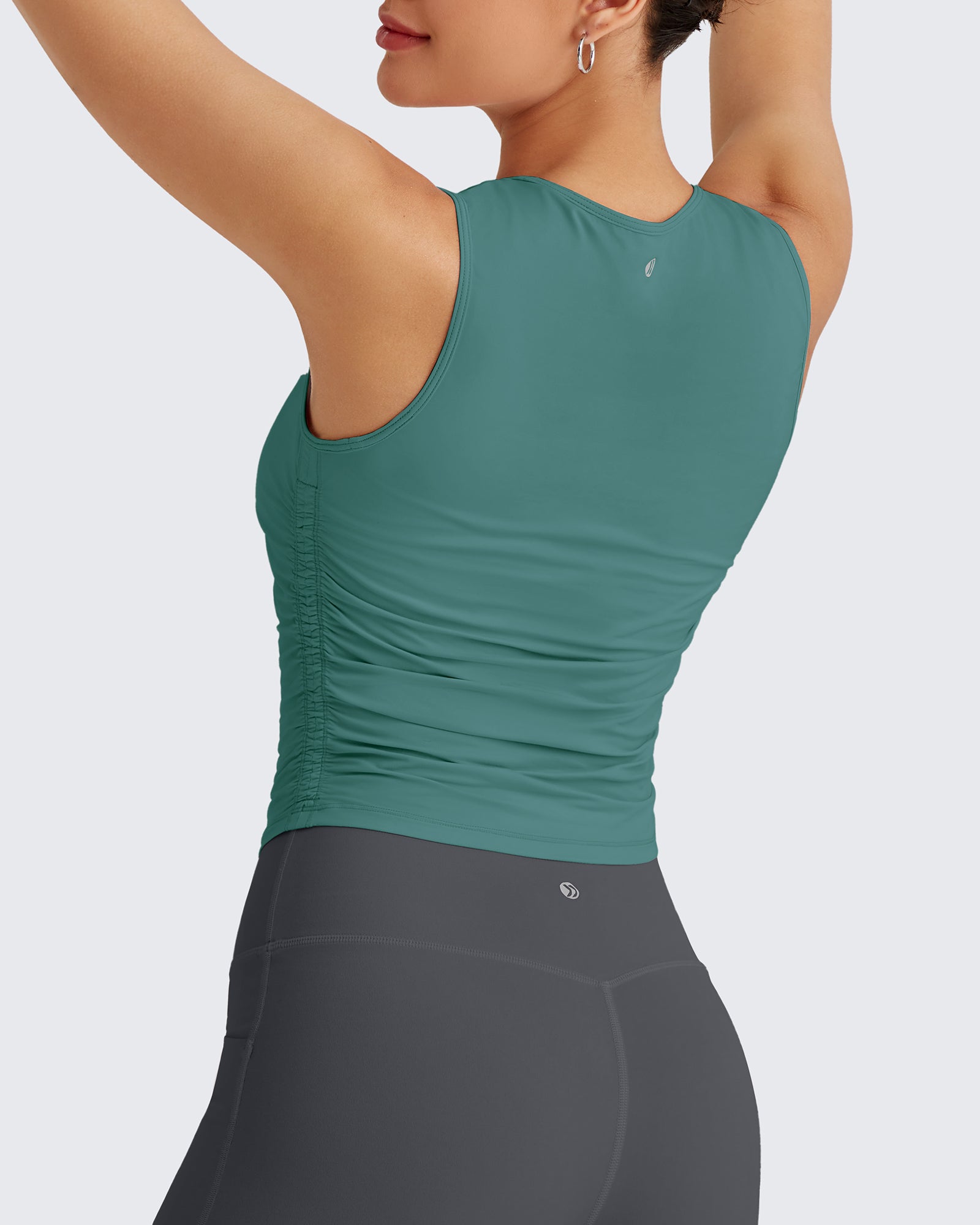 Lightbreeze Side Ruched Sleeveless Workout Tops - G4Free