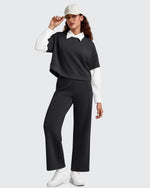 Pantalones deportivos tobilleros de pernera ancha con cintura elástica Smoofit