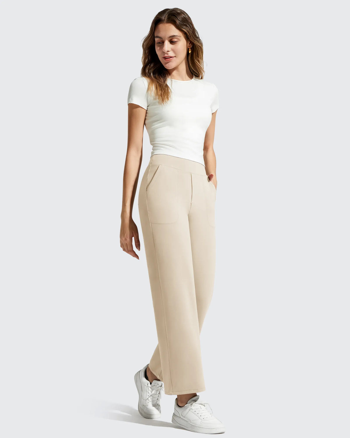 BareFeel Faux Fly Ankle Length Casual Dress Pants
