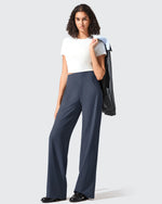 Ribbed Knit High Waist Wide Leg Yoga Pants