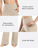 Wide Leg Pants Woman Yoga Pants with Pockets Regular - G4Free