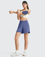 Chillwhisp Built-in Brief Liner High Waist Athletic Shorts