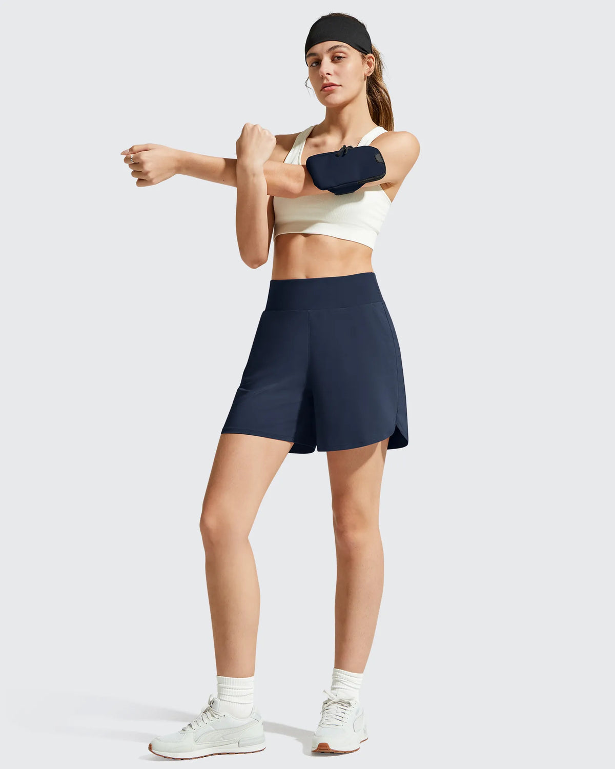 Chillwhisp Built-in Brief Liner High Waist Athletic Shorts