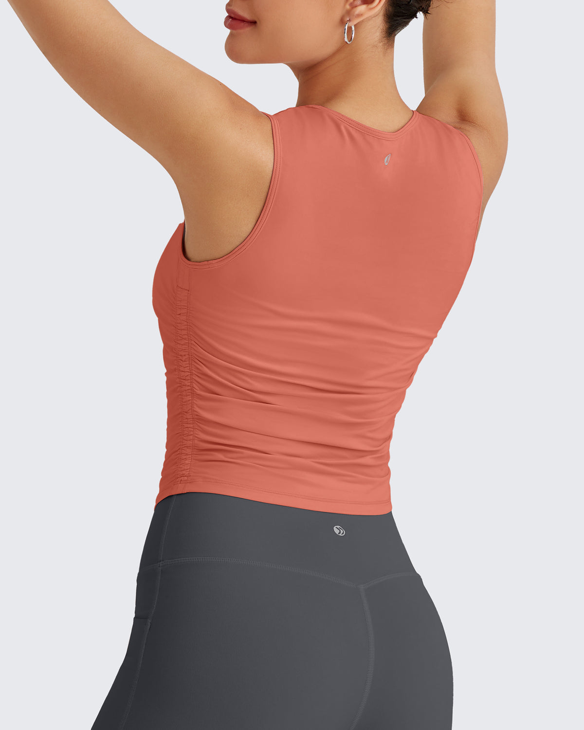 Lightbreeze Side Ruched Sleeveless Workout Tops - G4Free