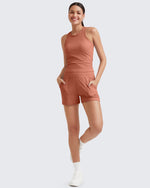 Ribbed Mid-Rise Seamless Work Shorts - G4Free
