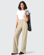 Ribbed Knit High Waist Wide Leg Yoga Pants