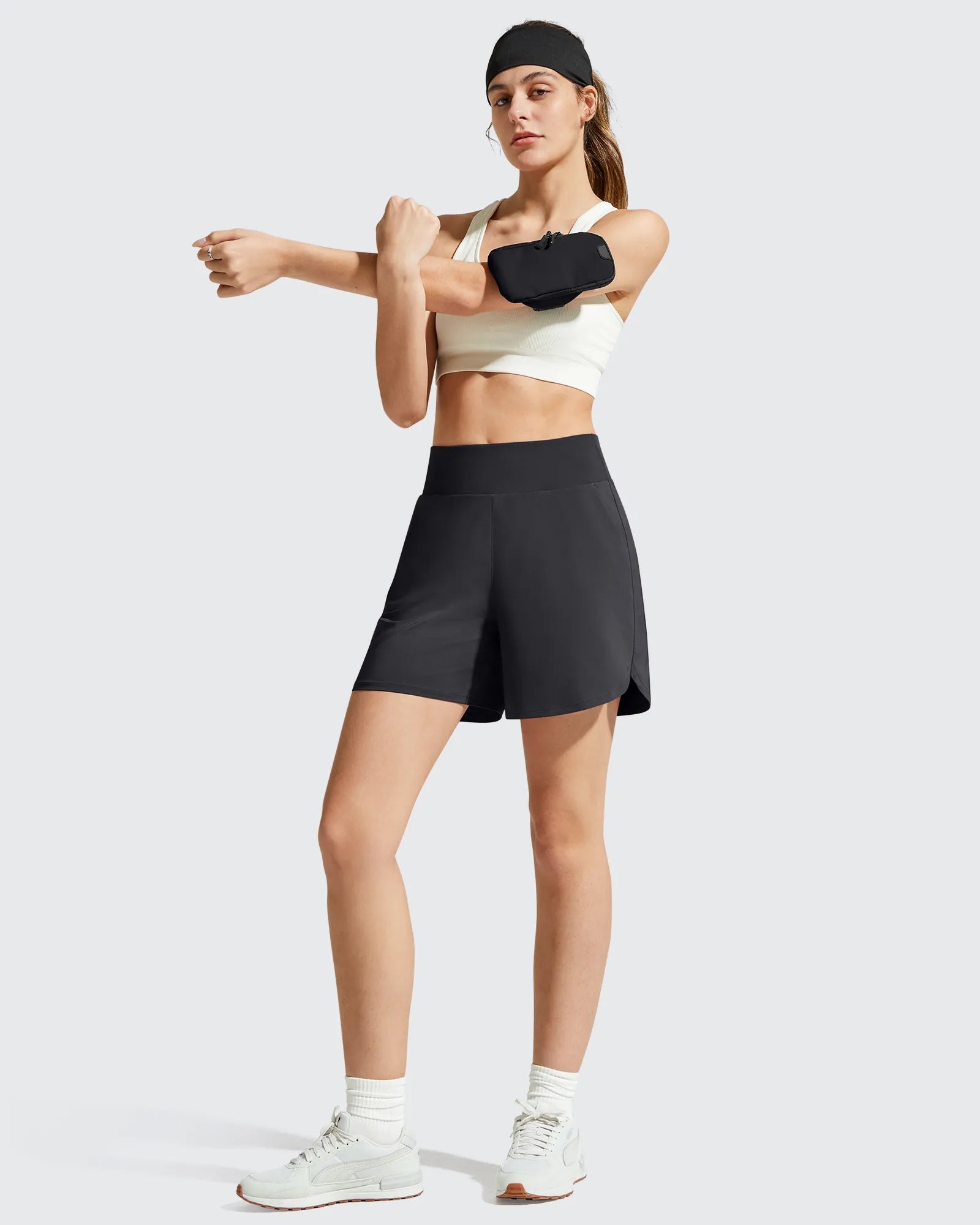 Chillwhisp Built-in Brief Liner High Waist Athletic Shorts