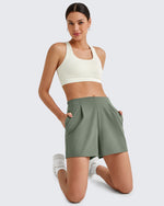ShiftReady High-Rise Pleated Work Shorts 5'' - G4Free