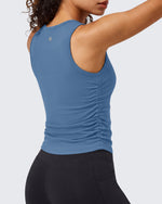 Camiseta sin mangas de yoga G4Free BareFeel con cuello alto fruncido