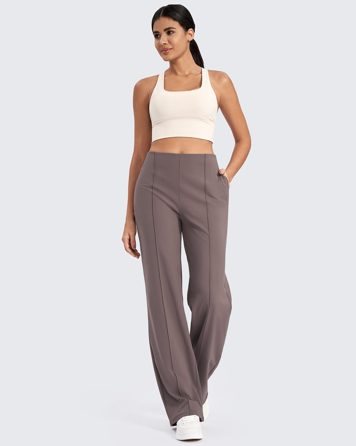 EverGoing Business Front Pleats Wide Leg Pants - G4Free