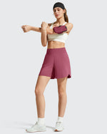 Chillwhisp Built-in Brief Liner High Waist Athletic Shorts