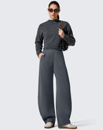 Smoofit Fleece Lined Baggy Barrel Wide Leg Sweatpants