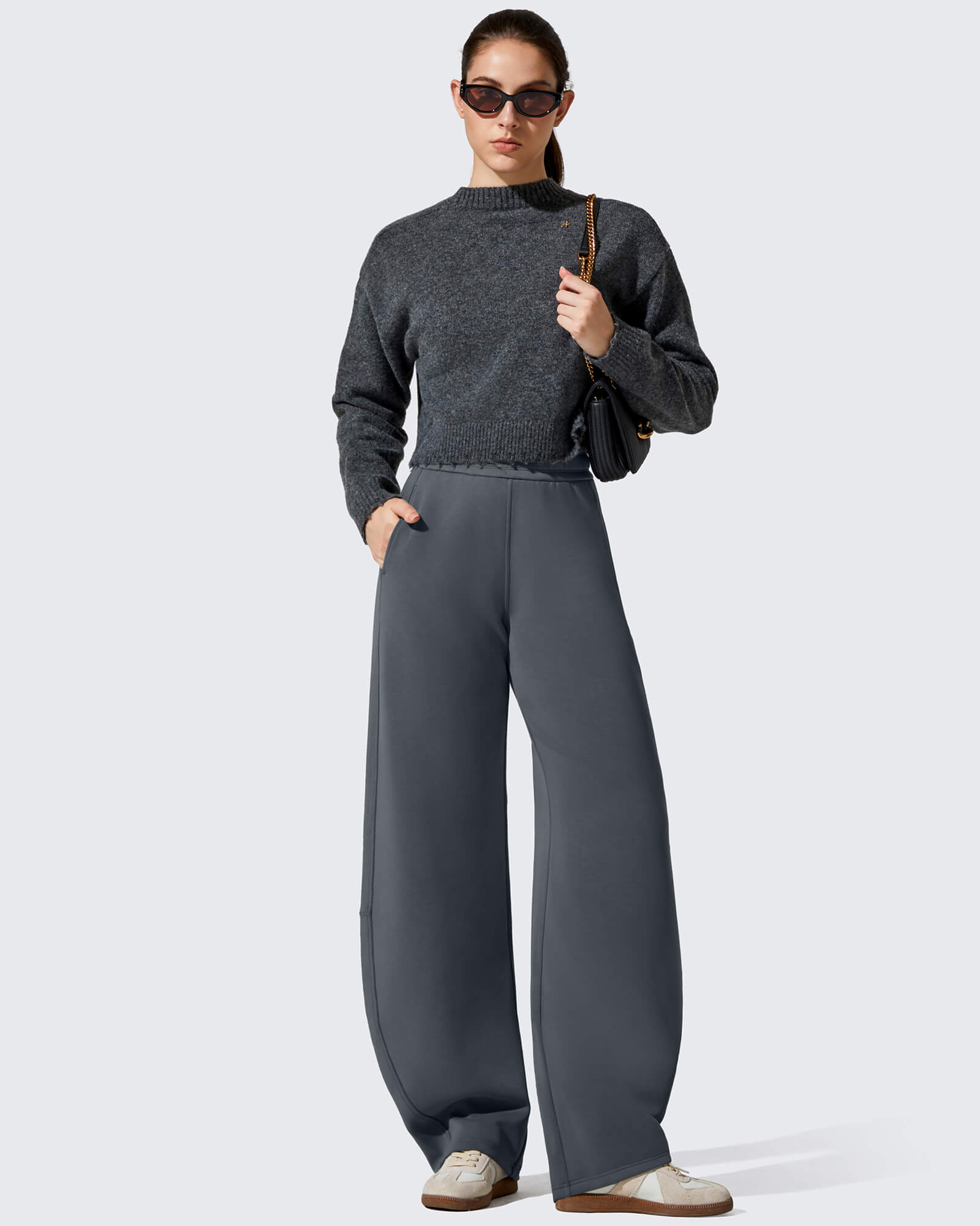 Smoofit Fleece Lined Baggy Barrel Wide Leg Sweatpants