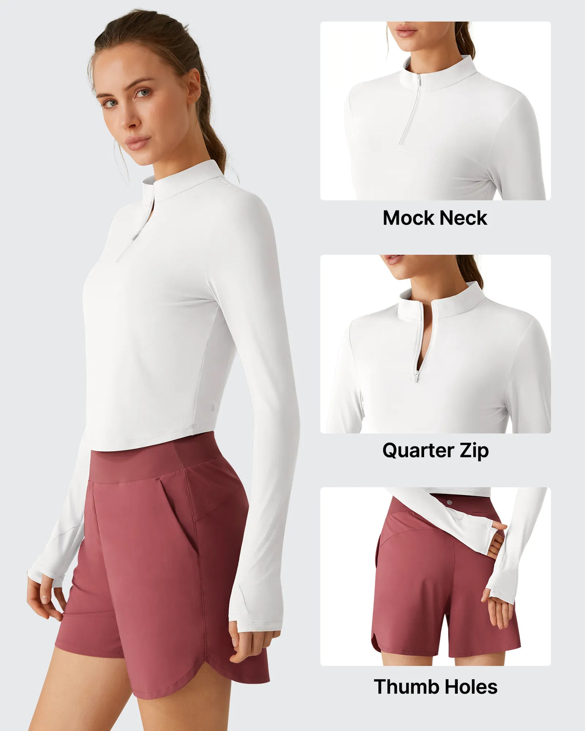 Lightbreeze UPF 50+ Sun Thumbholes Quater Zip Shirts