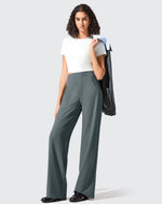 Ribbed Knit High Waist Wide Leg Yoga Pants