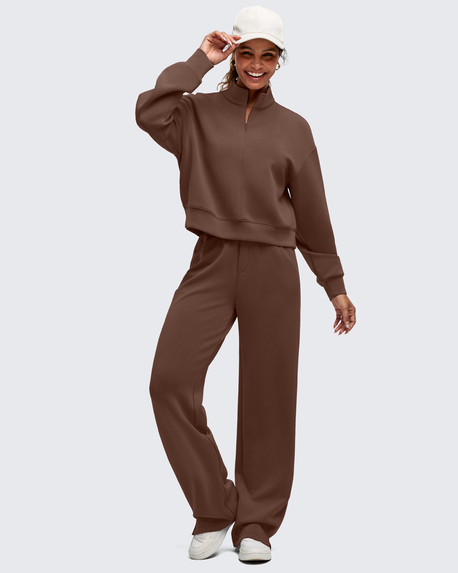 Smoofit Half-Zip Mock Neck Long Sleeve Sweatshirts - G4Free