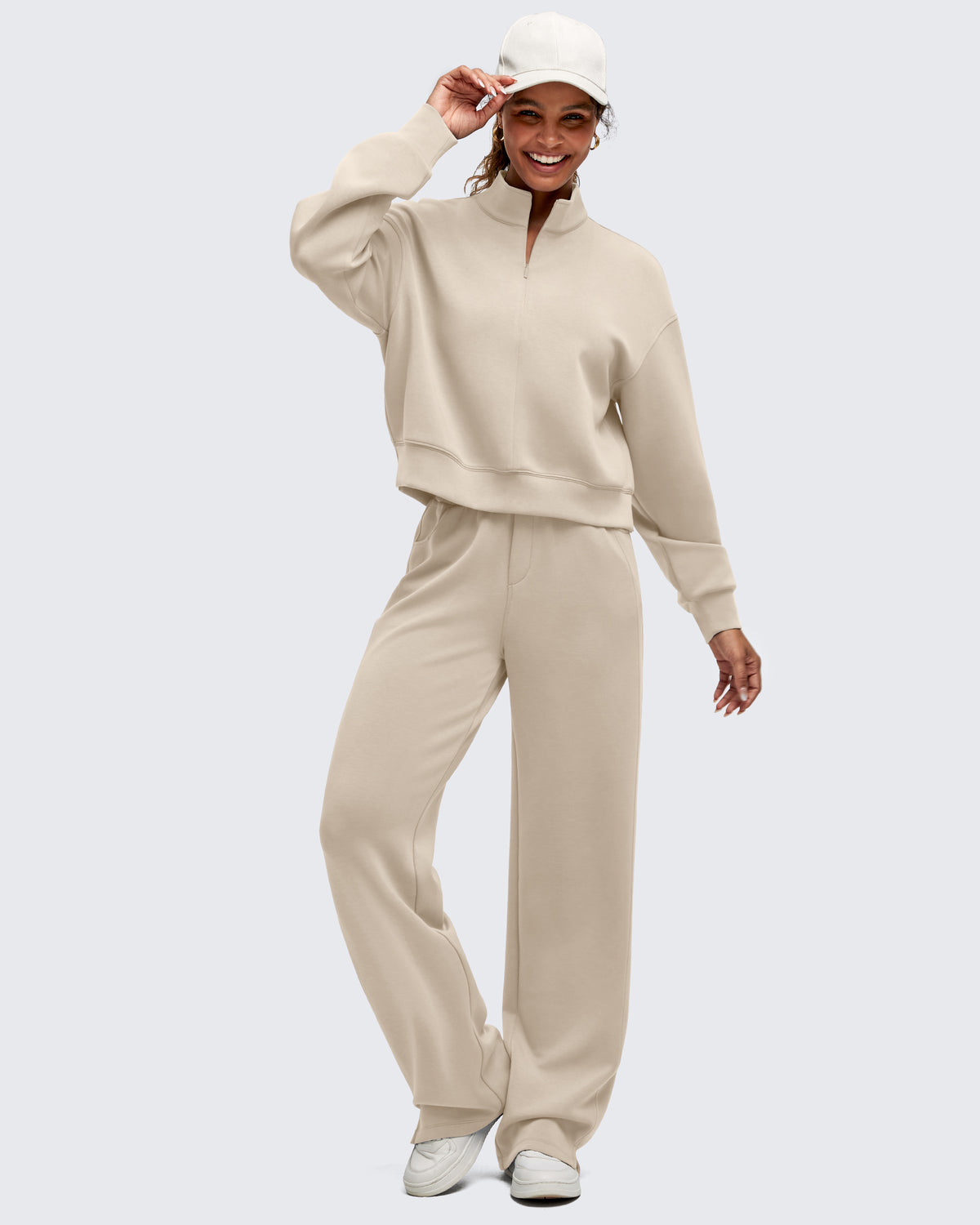Smoofit Half-Zip Mock Neck Long Sleeve Sweatshirts - G4Free