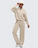 Smoofit Half-Zip Mock Neck Long Sleeve Sweatshirts - G4Free
