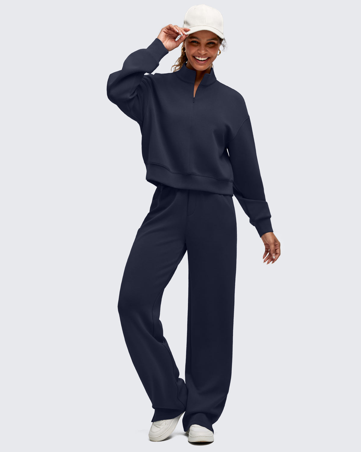 Smoofit Half-Zip Mock Neck Long Sleeve Sweatshirts - G4Free